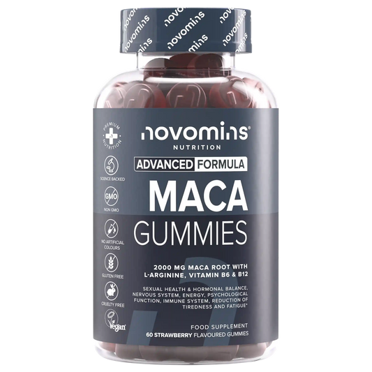 novomins maca gummies with 2000mg of maca root extract for sexual health and hormonal balance